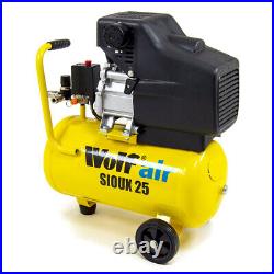 Wolf Air Compressor 24 Litre 2.5hp 8bar 9.6cfm 24L Ltr with Air Tools & Brush Kit