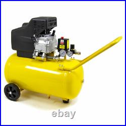 Wolf Air Compressor 50 Litre 2.5hp 8bar 9.6cfm 50L Ltr + 10m Reel Tools Brush