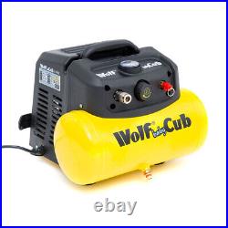 Wolf Air Compressor 6 Litre 1.5hp 8bar 116psi 6.3cfm Portable & Compact 6L Ltr