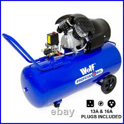 Wolf Pro Air Compressor 100L 14.6 CFM 3HP 116psi V-Twin 100 Litre ltr